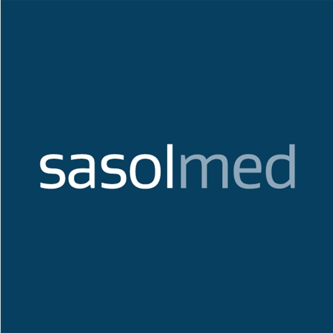 Sasolmed Medical Aid logo on a calming turquoise background, emphasizing support for addiction recovery.